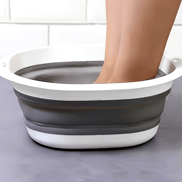 Baño Portátil Plegable para Lavado - Diseño Moderno y Colapsable para Baños de Pie, Lavar Manos y Cuidado de Uñas, Plástico Duradero, Sin Necesidad de Electricidad, Ahorro de Espacio para Apartamentos, Autocaravanas y Viajes, Cesta de Ropa Plegable, Esen
