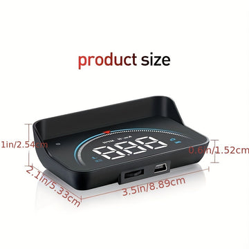 Pantalla de proyección de coche M8 OBD2 HUD, conmutable MPH/KMH, pantalla HD de 3,5 pulgadas, velocímetro del vehículo, temperatura, RPM, voltaje, batería no incluida, accesorio de dashboard universal para vehículos