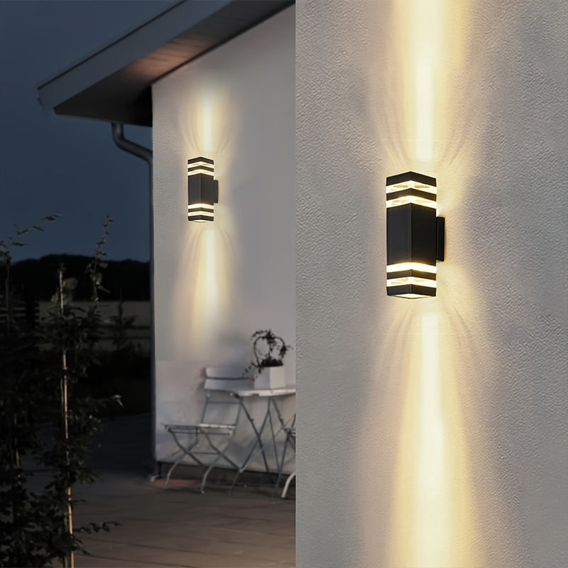 Soporte de lámpara E27 moderno, luz de Navidad para pared, adecuado para garaje superior, pasillo, exterior inferior cuadrado (bombilla no incluida)