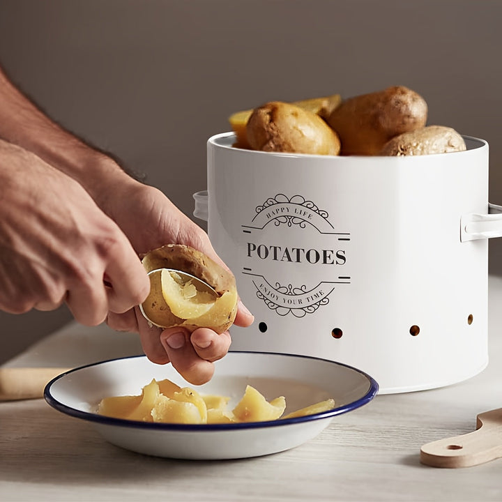 Juego de 3 contenedores para almacenar alimentos enlatados de papa, cebolla y ajo, práctico para frutas en conserva, alimentos enlatados y canasta de vegetales