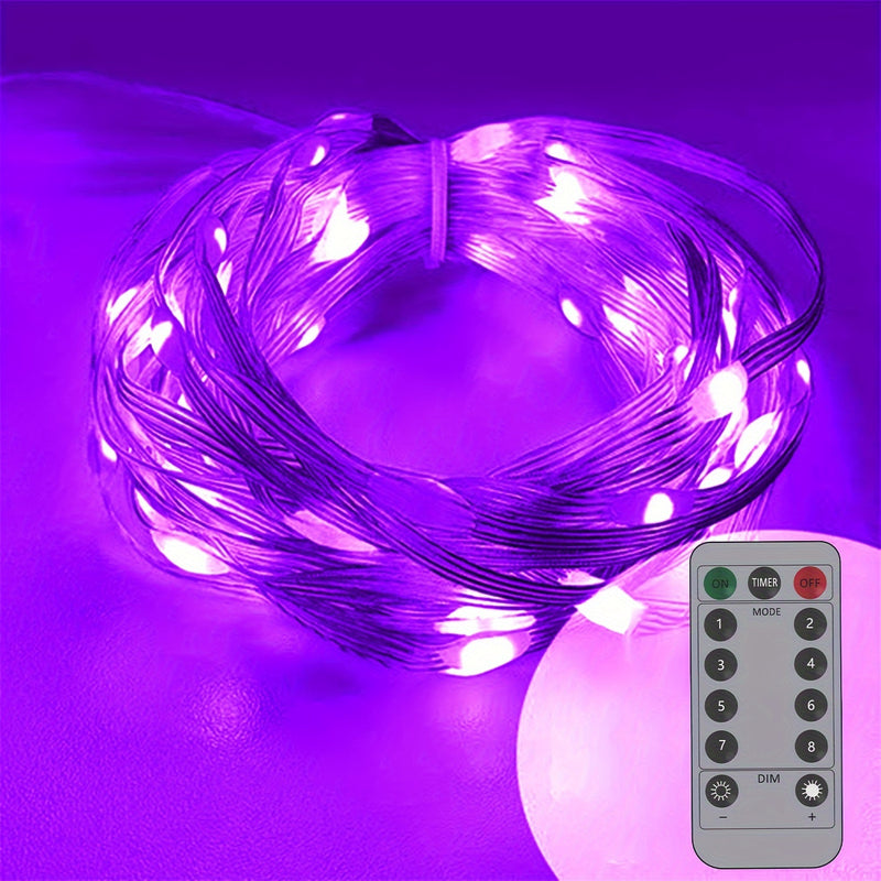 Kit de tiras de luz negra LED de 5,0/15,24/29,99/49,99 metros, fijo flexible de 5V con control remoto de 13 teclas, clasificación IP67, luces moradas para fiestas de brillo, cumpleaños en interiores, Halloween, decoración navideña, uso al aire libre en j