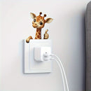 1pc Pegatina de Jirafa Linda para Interruptor, Divertida Calcomanía de Vinilo 3D, Adhesivo Autoadhesivo de PVC con Estampado Animal para Dormitorio y Baño, Fácil de Aplicar y Quitar, Decoración Estética para el Hogar