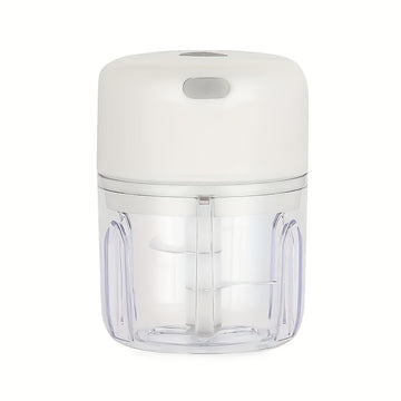 Prensa de ajo eléctrica mini USB recargable de 100 ml/250 ml y molinillo de carne - 1500 RPM, 36 V, plástico PP duradero, herramienta de cocina compacta para preparación rápida y fácil de comidas, trituradora de ajo, diseño elegante, diseño transparente