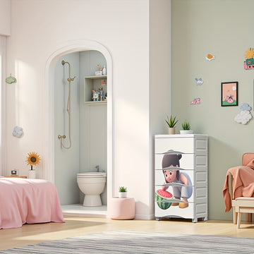 1 estante de almacenamiento con múltiples cajones y ruedas - Organizador de plástico duradero para ropa, snacks, juguetes - Diseño ahorrador de espacio para debajo de la cama y montaje en pared, fácil montaje, organizadores de armarios y almacenamiento