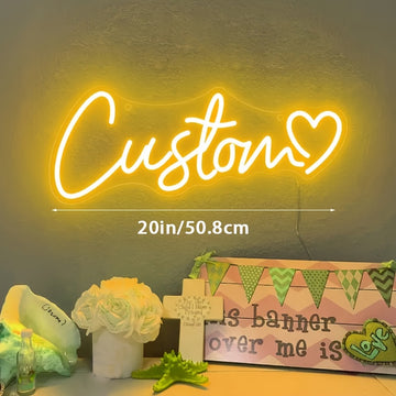 Letrero LED de Neón Personalizado - Luz con Nombre a Medida y Alimentación USB, Decoración de Pared para Bodas, Cumpleaños, Negocios o Hogar - Fácil Instalación sin Cableado - Regalo Perfecto para Ella/Él/Parejas, Letrero de Neón Personalizado, Iluminaci