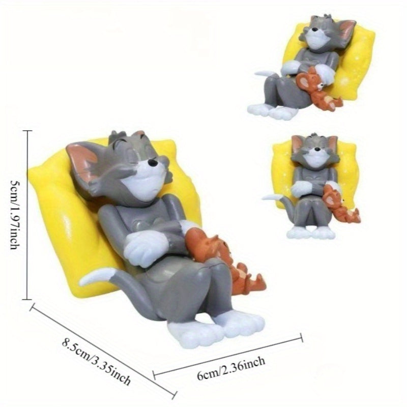 Figurita de Tom y Jerry, coche de Tom Jerry, libro lindo, juguete de escritorio, juego de figuritas, pequeños adornos, decoración de coches de dibujos animados, adecuados para parejas, cumpleaños, colas, etc.
