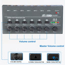 Mezclador de Audio de 6 Canales con Entrada y Salida Estéreo, Carga USB, Voltaje de Operación ≤36V, Negro - Ideal para Mezcla de Guitarra, Bajo, Teclado, Actuaciones En Vivo, Grabación de Estudio, Mezclador Musical