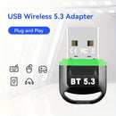 Adaptador inalámbrico USB BT 5.3 - Compatible con PC, auriculares, teclado, ratón y altavoces - No se necesita batería, función inalámbrica instantánea para Windows 11/10/8.1, compatibilidad automática con dispositivos 5.3/5.2/5.1/5.0/4.2/4.1/4.0, conect