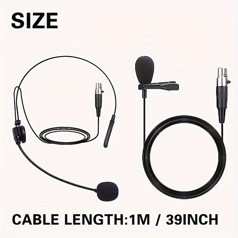 Sistema de Micrófono Inalámbrico Profesional GLXD4 para Cabeza - 2 Canales, Frecuencia UHF Ajustable (550Hz-599Hz), Micrófonos Dinámicos de Mano de Metal con Diadema Resistente, Ideal para Karaoke, Cantar, Streaming, Juegos y Videoconferencias, Micrófono