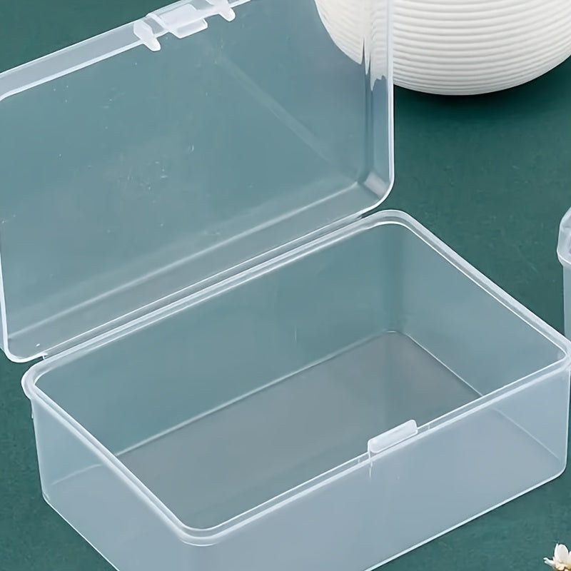 Caja de almacenamiento plástica transparente con tapa - Organizador duradero multiusos para útiles de oficina, escuela y papelería - Diseño compacto y transparente, regalo ideal para organización en casa y trabajo, caja de suministros, cierre seguro
