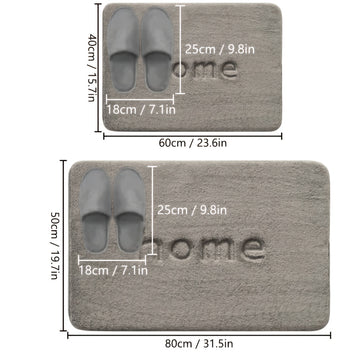 Alfombra de baño Ultra-Suave de Felpa - Secado Rápido, Antideslizante y Absorbente con Diseño Bordado "BIENVENIDO", Espuma Gruesa para Uso Cmodo en la Entrada, Ligera y Lavable en Mquina, Alfombra de baño