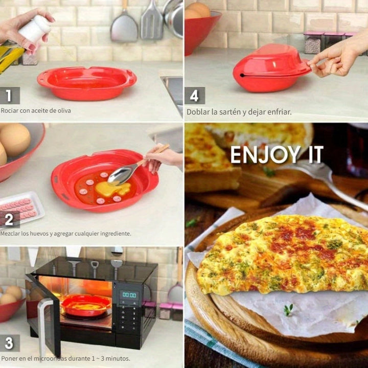 1pc Bandeja de horno de silicona para hacer rollos de huevo en microondas, Hacedor de tortillas de silicona, Sin batería, Gadgets de cocina, Herramientas de repostería