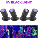 2/4pcs Mini Foco LED UV 1W, Luz Fluorescente /Oxido Plateado/Dorado, Luz Violeta para Vitrinas, Exhibición de Manos, Estantería, Computadora, USB, Modelo Interior