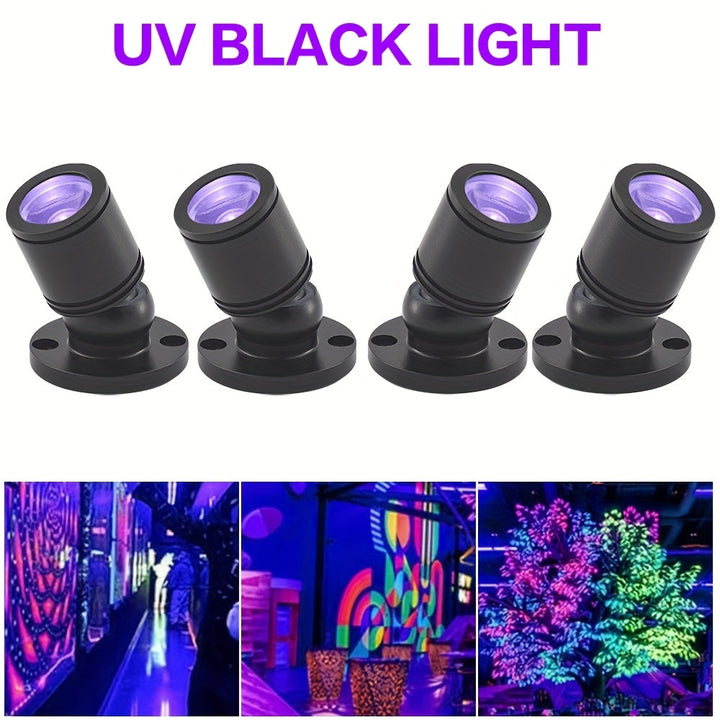 2/4pcs Mini Foco LED UV 1W, Luz Fluorescente /Oxido Plateado/Dorado, Luz Violeta para Vitrinas, Exhibición de Manos, Estantería, Computadora, USB, Modelo Interior