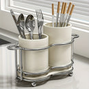 LDQ 1pc estante de utensilios combinado alto/bajo, soporte para cubiertos con estructura metálica, organizador de 2 compartimentos, tarro almacenamiento de utensilios para cocina y encimera, tarro para palillos doméstico