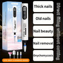 Afilador de uñas profesional para uñas gruesas, uñas viejas, belleza de uñas, extracción de uñas, onicomicosis - Recargable por USB con 4 cabezales de afilado, pantalla digital, diseño blanco y azul, afilador de uñas para uñas gruesas, salud de las uñas,
