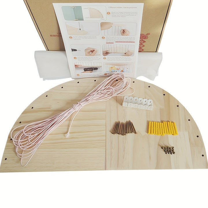 Estantería de Almacenamiento para Juguetes de Peluche de Madera con Altura Ajustable - Montaje en Pared, Diseño de Gran Ángulo, Marco de Madera Blanco, Ideal para Salas y Dormitorios, Organizador Elegante y Funcional