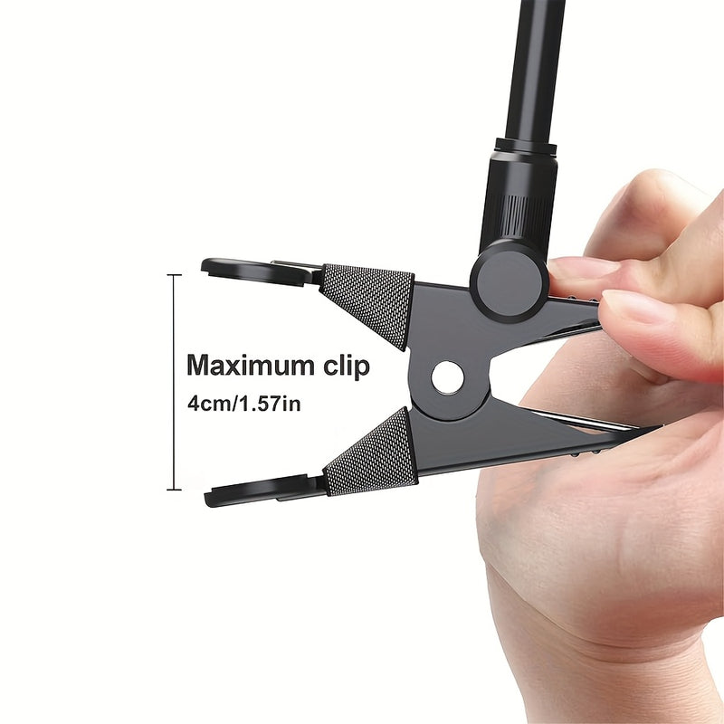 Soporte de teléfono para cabeza de guitarra LRBH - Montaje ajustable para transmisiones en vivo, enseñanza, grabación de video - Compatible con Android e iPhone - Ideal para guitarra eléctrica, bajo, ukulele, piano - Uso en escritorio y cocina