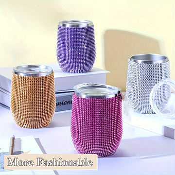 [Vaso Aislado de Acero Inoxidable] Vaso Aislado de Acero Inoxidable de Doble Capa de 12oz/350ml - Brillante, Adecuado para Jugo, Vino Tinto, Agua, Té y Bebidas Festivas