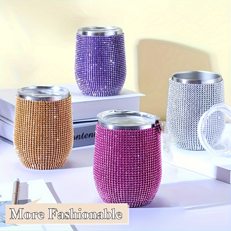 [Vaso Aislado de Acero Inoxidable] Vaso Aislado de Acero Inoxidable de Doble Capa de 12oz/350ml - Brillante, Adecuado para Jugo, Vino Tinto, Agua, Té y Bebidas Festivas