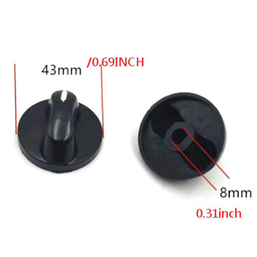 1 Par de Perillas de Encendido para Estufa de Gas - Reemplazo de Plástico de 8mm para Cocinas, Acabado Mate Negro, Perillas de Control de Quemador Duraderas y Fáciles de Instalar, Accesorios para Estufa de Gas | Perillas Modernas | Plástico Duradero