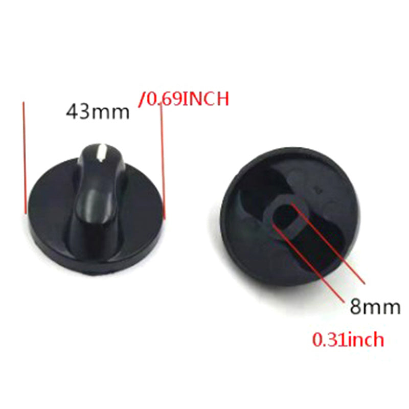 1 Par de Perillas de Encendido para Estufa de Gas - Reemplazo de Plástico de 8mm para Cocinas, Acabado Mate Negro, Perillas de Control de Quemador Duraderas y Fáciles de Instalar, Accesorios para Estufa de Gas | Perillas Modernas | Plástico Duradero