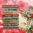 1 pieza de arte de pared de madera moderna con cita de reglas familiares - Señal inspiradora española de colores, adecuada para decoración del hogar y la oficina, fácil de colgar, pintura colgante con cuerda, decoración del hogar.