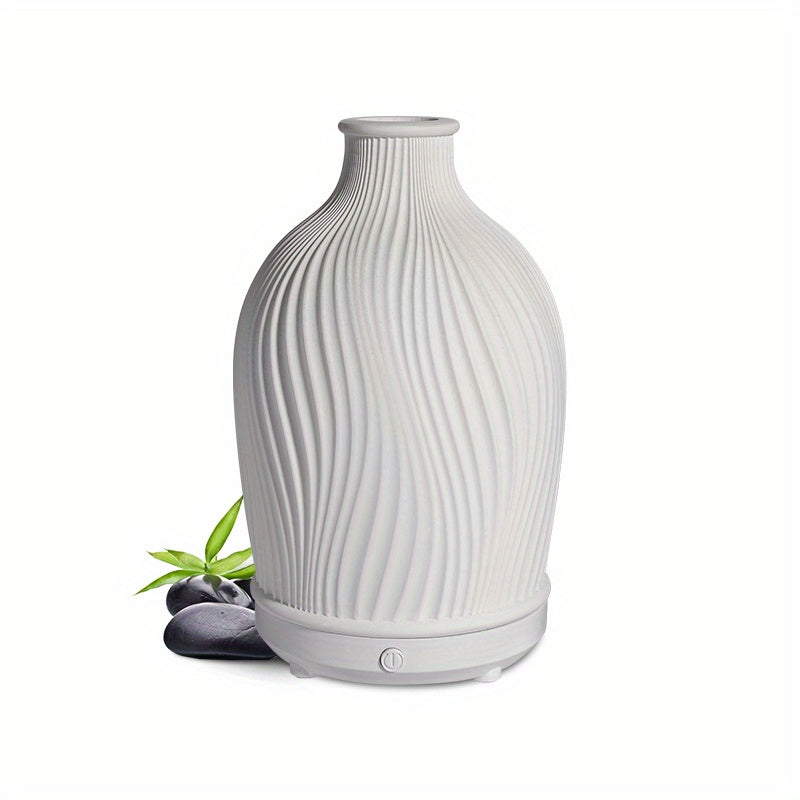 Máquina de Aromaterapia Ultrasonica de Resina Blanca USB con Humidificación