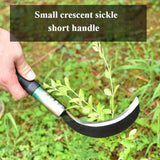 Guadaña de Luna Grande con Mango de Hierro para Uso Agrícola en Acero al Manganeso, Cortacésped de Guadaña de Luna Grande con Mango Largo