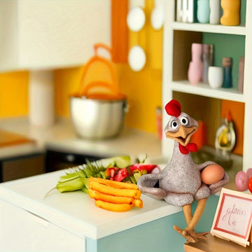 Figura de Pollo Encantadora - Resina ABS No Tóxica, Perfecta para Decoración de Hogar y Exterior, Ideal para Sala de Estar, Chimenea, Área de TV