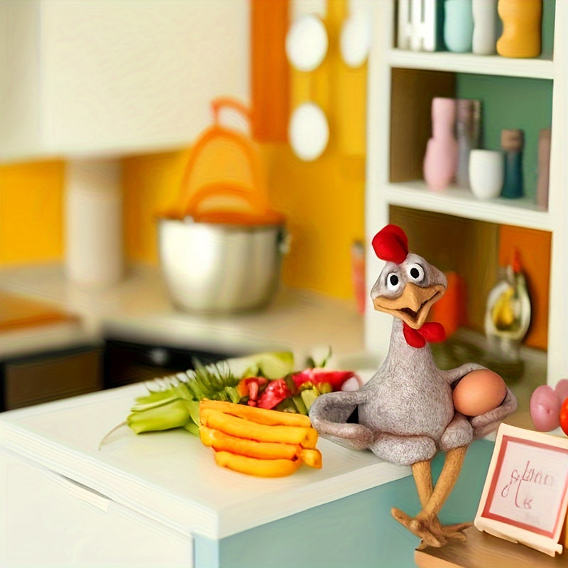 Figura de Pollo Encantadora - Resina ABS No Tóxica, Perfecta para Decoración de Hogar y Exterior, Ideal para Sala de Estar, Chimenea, Área de TV
