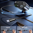 66W de Salida Máxima, Cargador Rápido para Auto con Cable Telescópico y 2 Puertos USB, Compatible con iPhone 15/15 Pro Max/14 Pro Max/13/12/11, Samsung, Xiaomi, Galaxy S23/22, Pixel