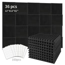 Juego de 36 Paneles de Espuma Acústica para Estudio - Cuñas Incombustibles para Aislamiento Acústico con Adhesivo Doble Cara, Ideales para Hogar, Oficina y Espacios de Grabación - 1" x 12" x 12