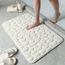 1pc Alfombra de baño con diseño de guijarros en relieve, alfombra de baño antideslizante súper absorbente para bañera, inodoro y suelo, alfombra antideslizante de poliéster lavable a máquina para bañera, 23,6 x 15,7 pulgadas