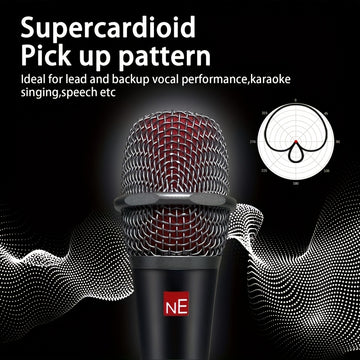 Microfono Dinámico Súper Cardióide LexiNova V7 Versión Alta con Cable para Canto en Escenario, Grabación de Voces, Actuaciones, Discurso, Transmisión de Vídeo, Microfono de Sonido Profesional - Conector Jack de 6.35 mm