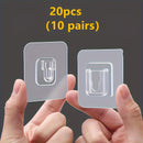 10pcs Ganchos Adhesivos de Plástico Transparente con Diseño Entrelazado - Estilo Tradicional para Montaje en Pared para Baño, Puerta y Organización de Tomacorrientes - Duraderos, Fáciles de Instalar y Versátiles