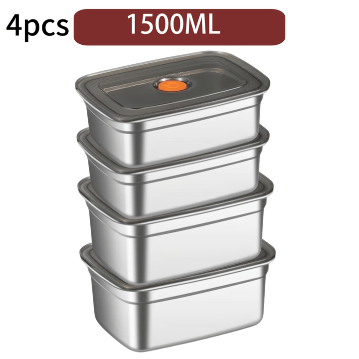 4 loncheras de acero inoxidable con tapa, recipientes herméticos para alimentos, multifuncionales, aptos para lavavajillas, tapa flip top, reutilizables, loncheras rectangulares para preparar comidas, gimnasio, estudio o picnic