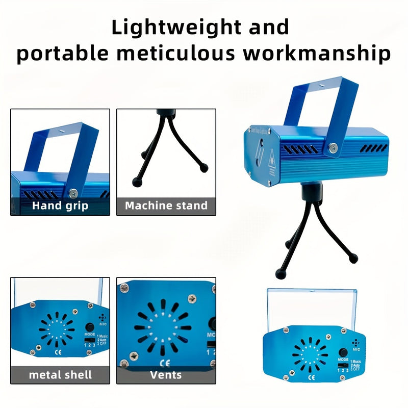 Luces de discoteca de cuerpo completo con soporte metálico, luces para escenarios de fiesta, activación por sonido, 28 patrones de luz, alimentación por USB, adecuadas para reuniones familiares y decoraciones festivas