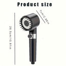 Cabezal de ducha de pared de alta presión con diseño de rayas verticales - 4 estaciones, modo dual, acabado pulido y plástico duradero para modernizar el baño, cabezal de ducha de lluvia, accesorio de baño mejorado, estética contemporánea, plástico de al