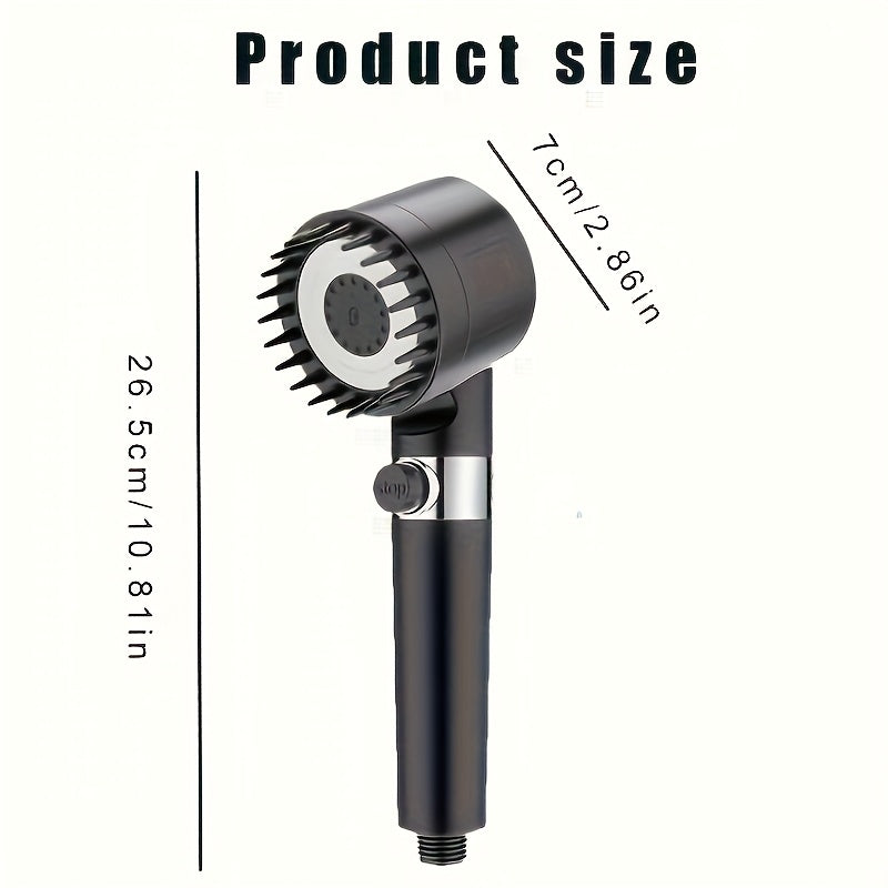 Cabezal de ducha de pared de alta presión con diseño de rayas verticales - 4 estaciones, modo dual, acabado pulido y plástico duradero para modernizar el baño, cabezal de ducha de lluvia, accesorio de baño mejorado, estética contemporánea, plástico de al