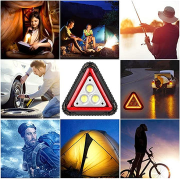 Triangulo de precaucion para autos con 4 modos de luz
