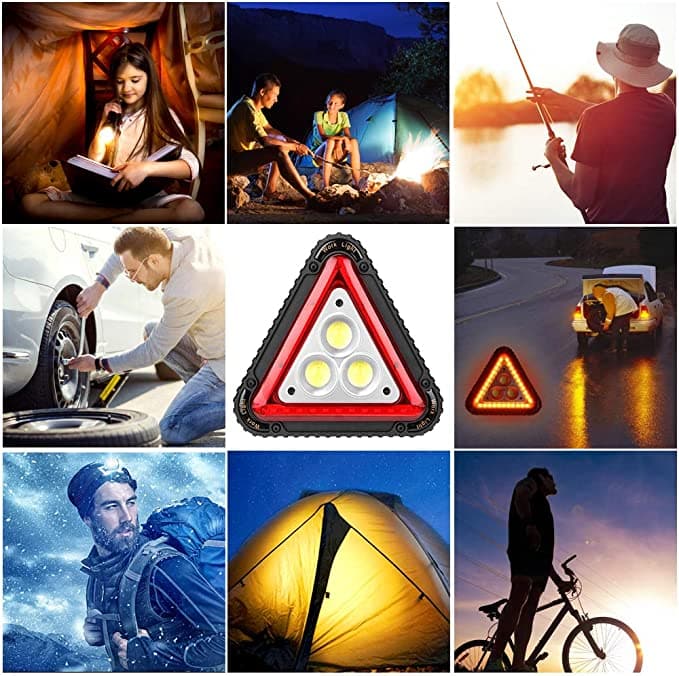 Triangulo de precaucion para autos con 4 modos de luz