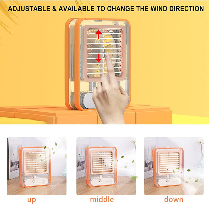 Mini Ventilador Aire Acondicionado Y Lampara Portátil