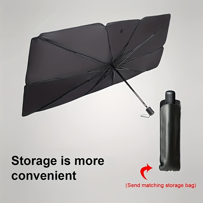 Parasol Plegable para Parabrisas de Automóvil, Protector Solar Anti-UV y Anticalor con Cubierta para Ventana Delantera
