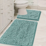 Alfombrilla De Baño De Chenilla De 2 Piezas, Alfombra De Baño En Forma De U Y Rectangular, Alfombra De Felpa Suave Y Peluda Para Baño, Alfombrilla De Inodoro Antideslizante Y Absorbente De Agua, Decoración De Baño