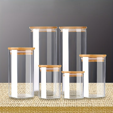 4 piezas de contenedor de almacenamiento de granos de café 1200 ml, frasco de vidrio transparente sellado multifuncional con tapa de madera, frasco sellado de borosilicato de alta resistencia, almacenamiento de cocina