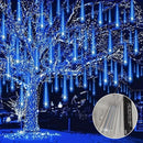 Cadena de Luces de Lluvia de Meteoros con Alimentación USB AMill - 8 Tubos, Plástico, 36V y Menos, Incluye Bombillas, Perfecta para Navidad, Halloween, Bodas, Cumpleaños, Decoraciones Festivas al Aire Libre, Ideal para Patios, Jardines, Calles, No Requie