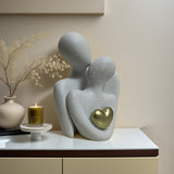 2 piezas de decoración para el hogar en resina para parejas, adornos modernos y minimalistas para estanterías, hechos a mano, diseño de estatuas, regalos hermosos para el amor
