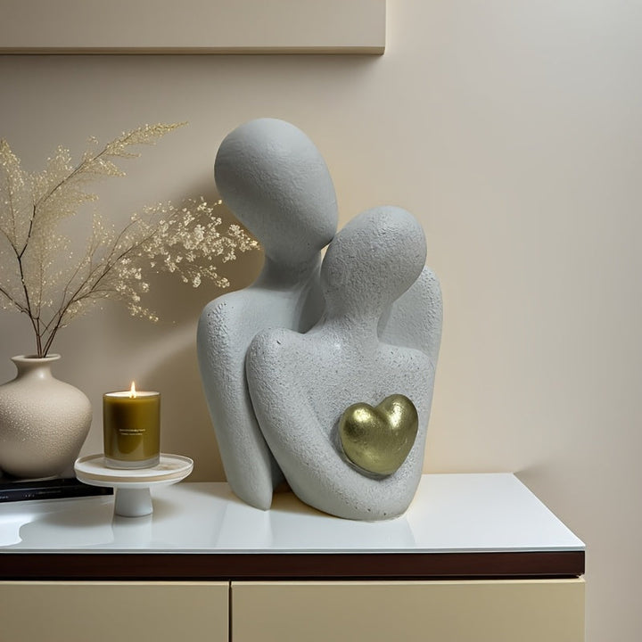 2 piezas de decoración para el hogar en resina para parejas, adornos modernos y minimalistas para estanterías, hechos a mano, diseño de estatuas, regalos hermosos para el amor