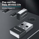 Adaptador y receptor inalámbricos USB 5.3 para portátil, auriculares, teclado, ratón, altavoz - Plug and Play, compatible con Windows 11/10/8.1, alimentado por USB, voltaje de funcionamiento ≤36V, conectividad inalámbrica, accesorios para portátil | Dise